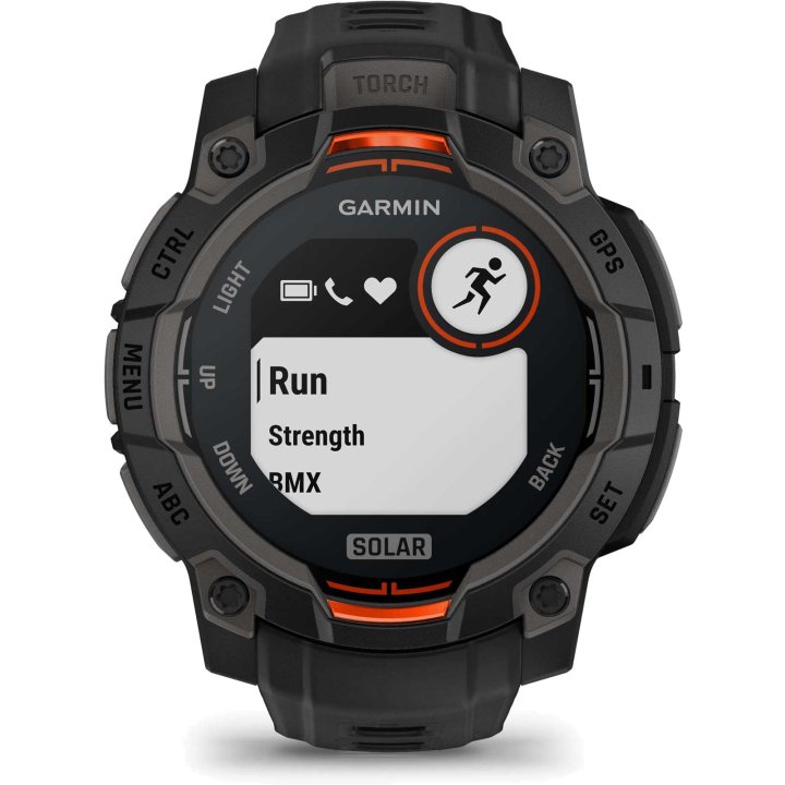 Garmin Instinct 3 Solar GPS Smartwatch 45mm schwarz robuste Multisport-Uhr Solarladung – Bild 3
