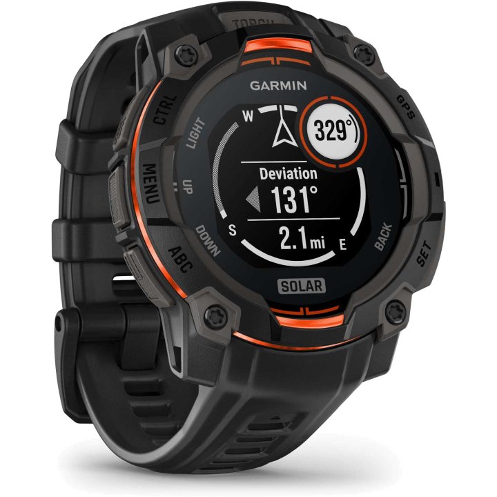 Garmin Instinct 3 Solar GPS Smartwatch 45mm schwarz robuste Multisport-Uhr Solarladung – Bild 2