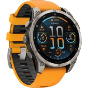Garmin fenix 8 AMOLED Sapphire GPS Smartwatch 47mm Graphit Orange Titan 1,4 Zoll Display